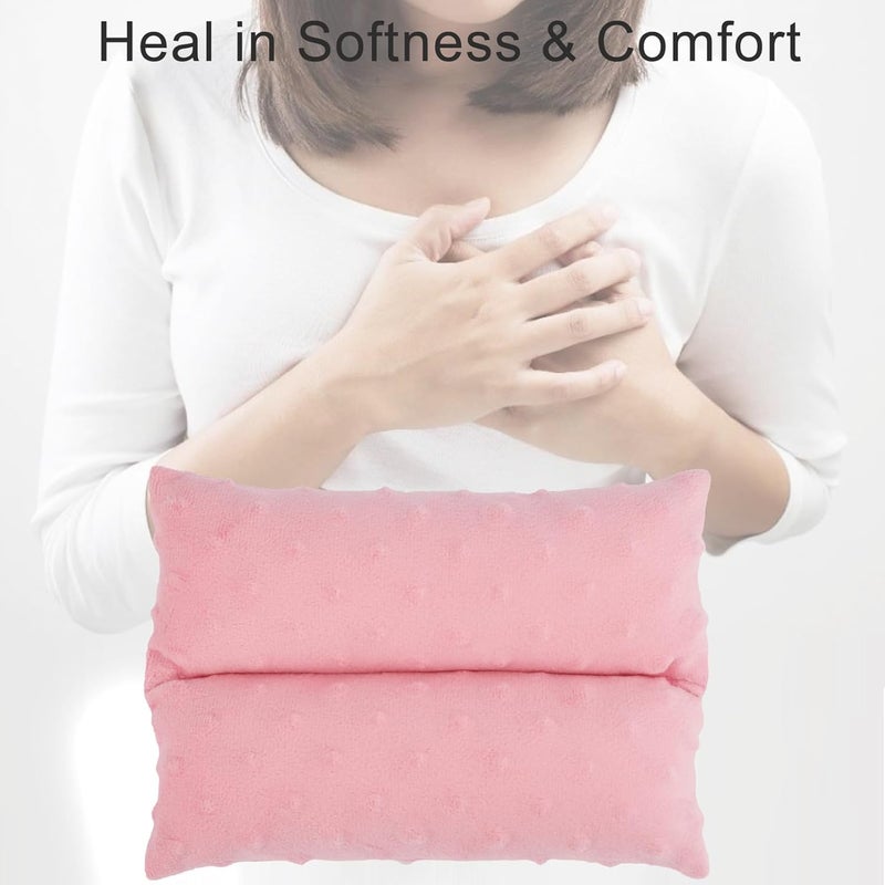 BNRendles Pacemaker Pillow Chemo Port Pillows for Mastectomy, Open Heart Surgery Recovery Gifts Breast Cancer Bypass Post Surgery Cushion, Minky Dot Coral - Image 2